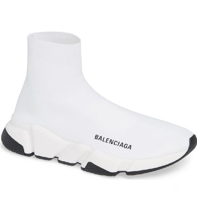 Shop Balenciaga Speed Knit Sneaker In White