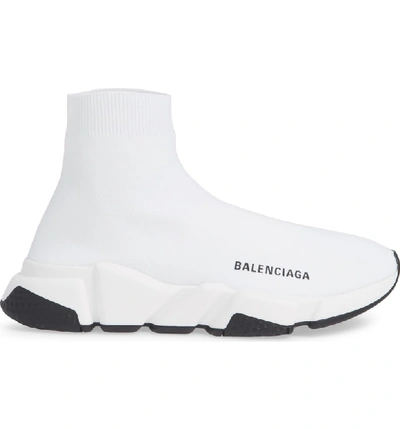 Shop Balenciaga Speed Knit Sneaker In White