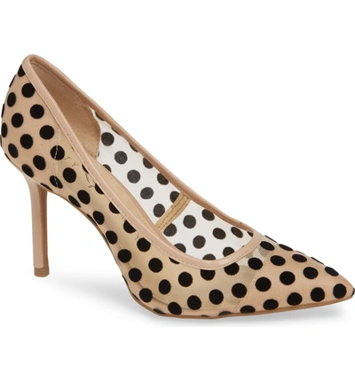 Shop Katy Perry Pointy Toe Pump In Polka Dot Nude