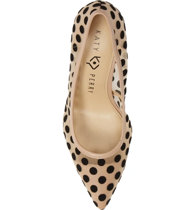 Shop Katy Perry Pointy Toe Pump In Polka Dot Nude