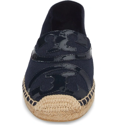 Shop Tory Burch Poppy Logo Espadrille Flat In Royal Navy/royal Navy