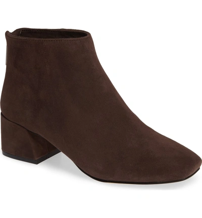 Shop Karl Lagerfeld Hayden Bootie In Chocolate Suede