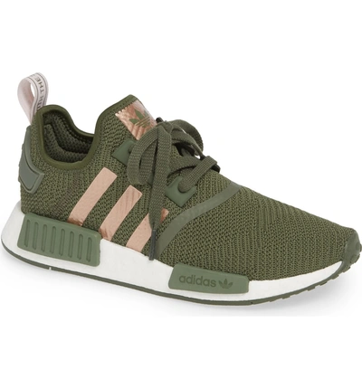 Adidas Originals Women's Nmd R1 Knit Low-top Sneakers In Base Green/ Super  Pop | ModeSens