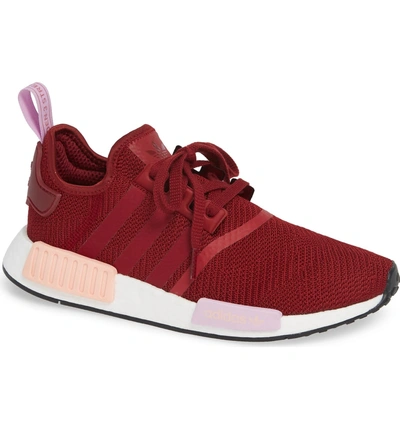 Shop Adidas Originals Nmd R1 Athletic Shoe In Collegiate Burgundy/ Clear