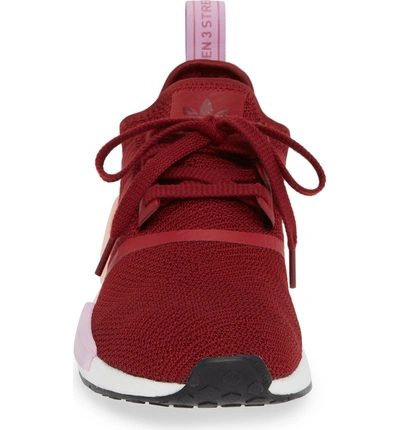 Shop Adidas Originals Nmd R1 Athletic Shoe In Collegiate Burgundy/ Clear