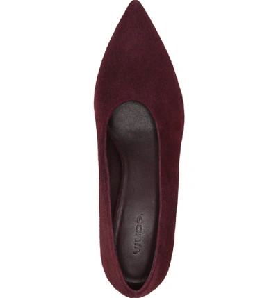 Shop Vince Rafe Flared Heel Pump In Dark Bordeaux