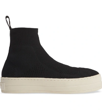 Shop Jslides Hero Sock High Top Sneaker In Black Knit Fabric