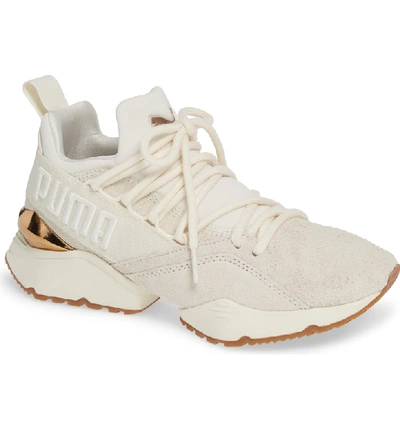 Shop Puma Muse Maia Utility Sneaker In Whisper White-metallic Bronze