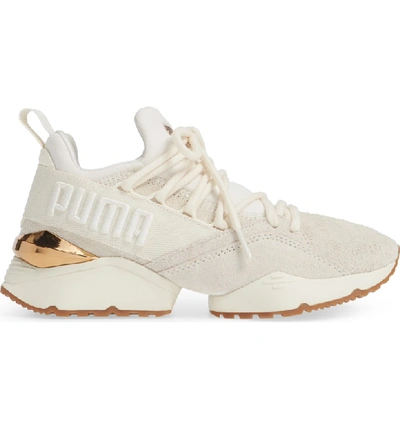 Shop Puma Muse Maia Utility Sneaker In Whisper White-metallic Bronze