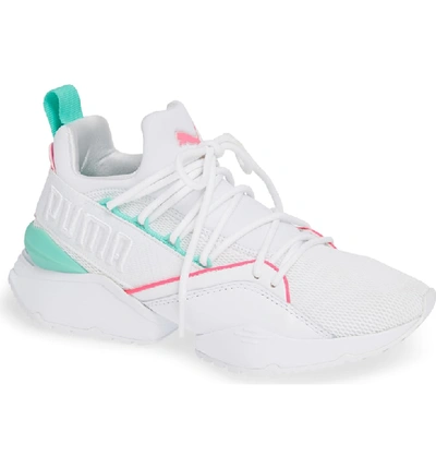 Puma Women's Muse Maia Varsity Casual Shoes, Pink In White/k | ModeSens