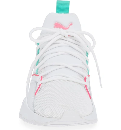 Shop Puma Muse Maia Utility Sneaker In  White-knockout Pink-green