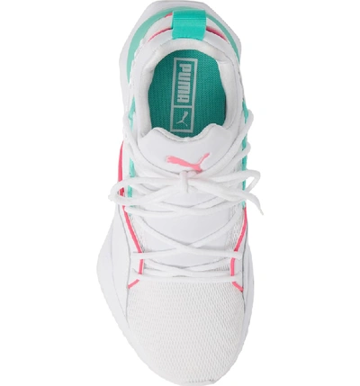 Shop Puma Muse Maia Utility Sneaker In  White-knockout Pink-green