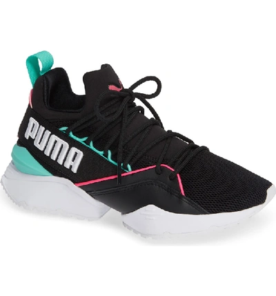 Puma Women's Muse Maia Street Knit Lace Up Sneakers In Black | ModeSens