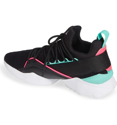 Shop Puma Muse Maia Utility Sneaker In  Black-knockout Pink-green