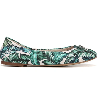 Shop Sam Edelman Felicia Flat In Jade Palm Print Fabric