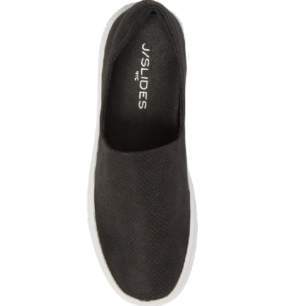 Shop Jslides Sage Platform Slip-on Sneaker In Black Mix Fabric