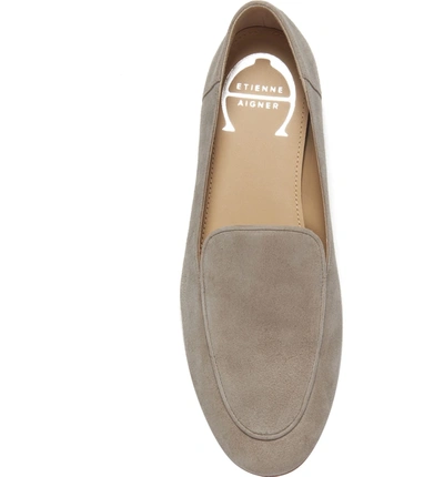 Shop Etienne Aigner Camille Loafer In Stone Suede