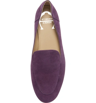 Shop Etienne Aigner Camille Loafer In Plum Suede
