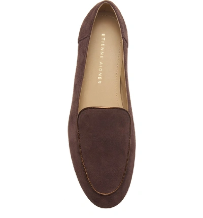 Shop Etienne Aigner Camille Loafer In Coffee Suede