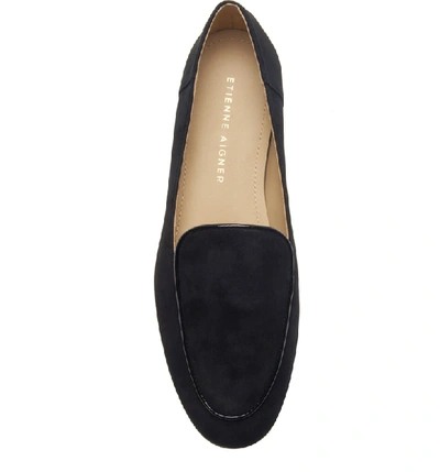 Shop Etienne Aigner Camille Loafer In Black Suede