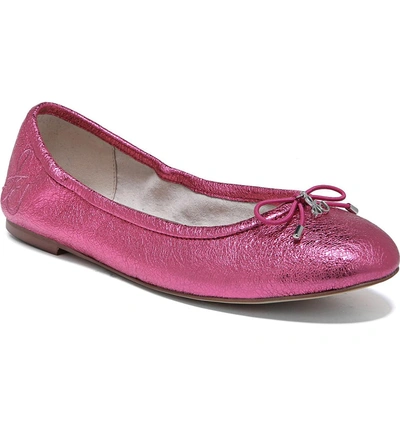 Shop Sam Edelman Felicia Flat In Pomegranate Pink Leather