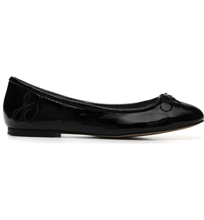 Shop Sam Edelman Felicia Flat In Black Crinkle Patent Leather