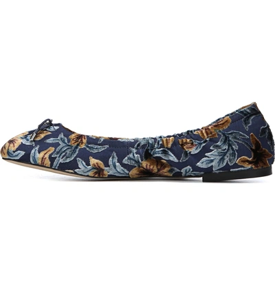 Shop Sam Edelman Felicia Flat In Baltic Navy Floral Velvet