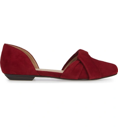Shop Eileen Fisher D'orsay Flat In Cerise Suede