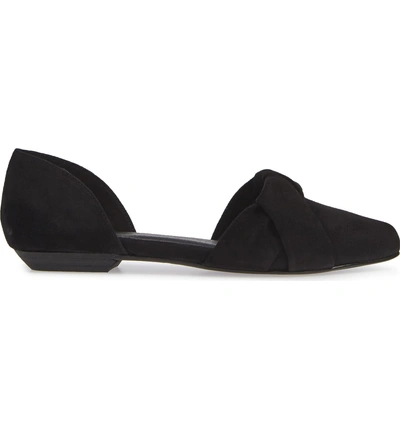 Shop Eileen Fisher D'orsay Flat In Black Suede