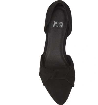 Shop Eileen Fisher D'orsay Flat In Black Suede