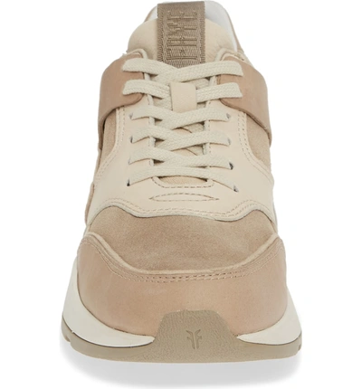 Shop Frye Willow Sneaker In Sand Suede