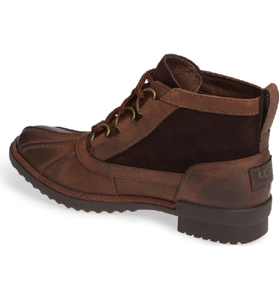 Shop Ugg Heather Waterproof Lace-up Bootie In Coconut Shell Leather