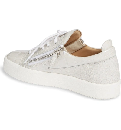 Shop Giuseppe Zanotti Low Top Sneaker In Pearl Grey