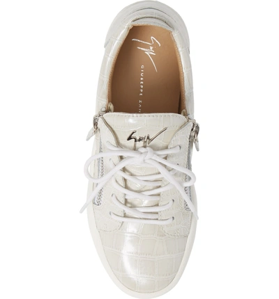 Shop Giuseppe Zanotti Low Top Sneaker In Pearl Grey