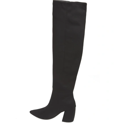 Shop Jeffrey Campbell Final Slouch Over The Knee Boot In Black Suede