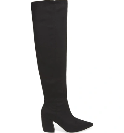 Shop Jeffrey Campbell Final Slouch Over The Knee Boot In Black Suede