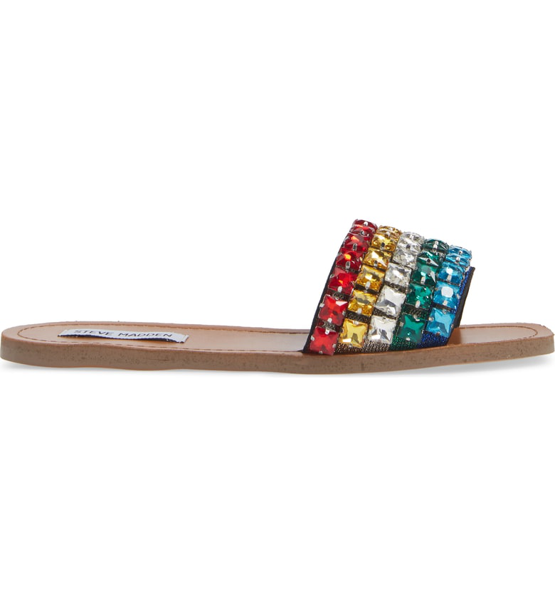 serenade crystal embellished slide sandal