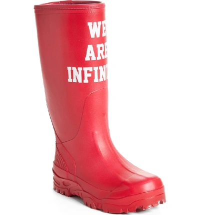 Shop Undercover We Are Infinite Rubber Rain Boot In A Red