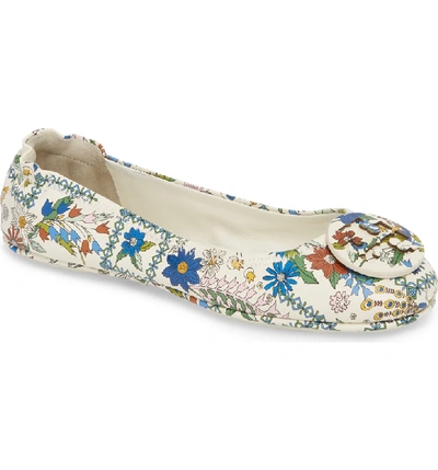 Shop Tory Burch 'minnie' Travel Ballet Flat In Meadow Sweet