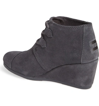 Shop Toms Kala Wedge Bootie In Forged Iron Grey Suede