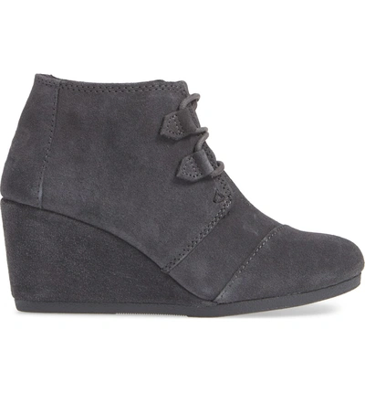 Shop Toms Kala Wedge Bootie In Forged Iron Grey Suede