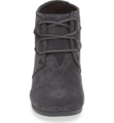 Shop Toms Kala Wedge Bootie In Forged Iron Grey Suede