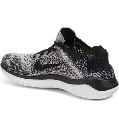 Shop Nike Free Rn Flyknit 2018 Running Shoe In White/ Black