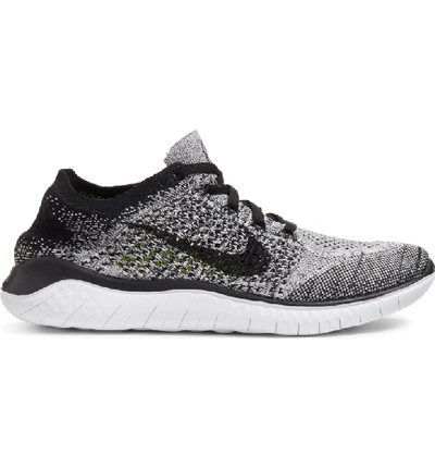 Shop Nike Free Rn Flyknit 2018 Running Shoe In White/ Black