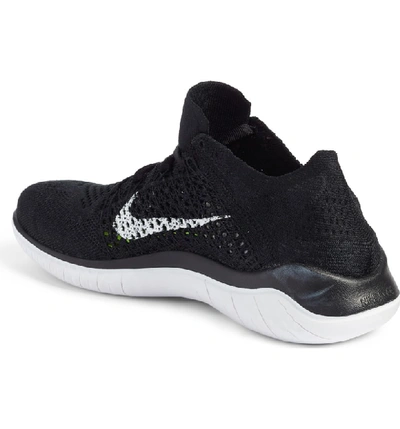 Shop Nike Free Rn Flyknit 2018 Running Shoe In Black/ Black/ White