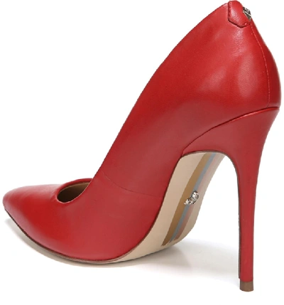 Shop Sam Edelman Danna Pointy Toe Pump In Candy Red Leather