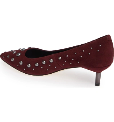 Shop Donald Pliner Bazie Studded Pump In Plum Suede