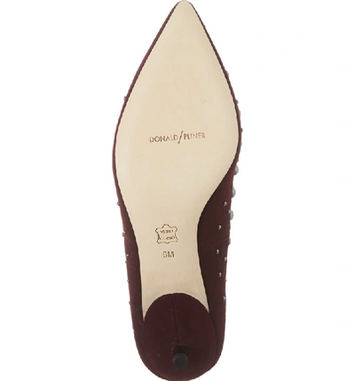 Shop Donald Pliner Bazie Studded Pump In Plum Suede