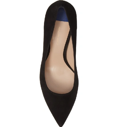 Shop Stuart Weitzman Tippi 70 Pointy Toe Pump In Pitch Black