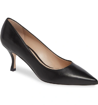 Shop Stuart Weitzman Tippi 70 Pointy Toe Pump In Nero Reims